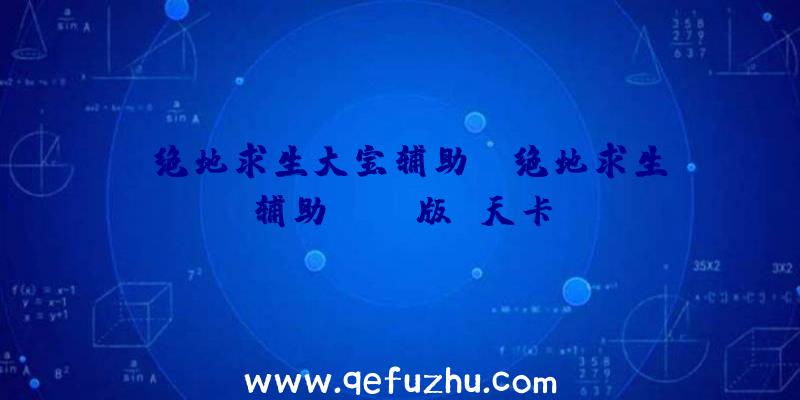「绝地求生大宝辅助」|绝地求生辅助